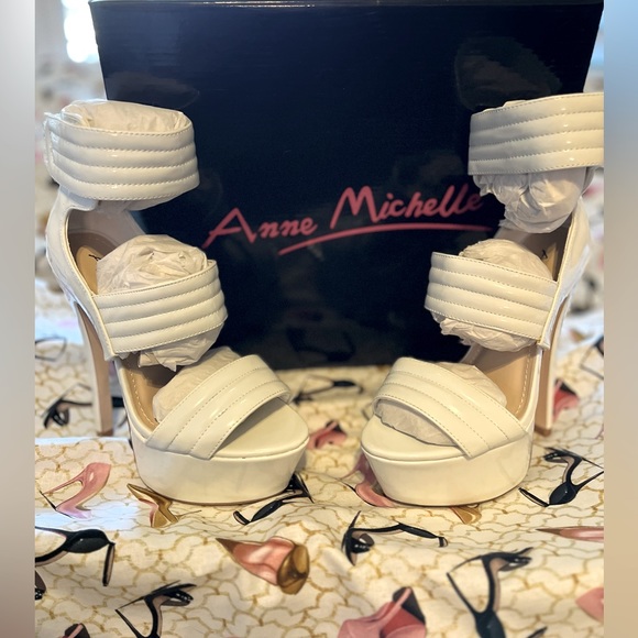 NWOT Anna Michelle white patent white high heels. 6 1/4” heel. Multiple sizes - Picture 6 of 9